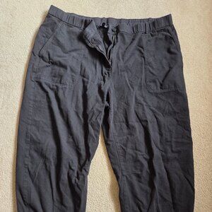 Eileen Fisher Garment-Dyed Utility Cotton Arch Pant Size 2X, Black